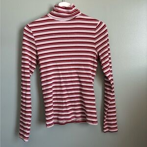 Levi's Red, Pink, and White Striped Long Sleeve Top